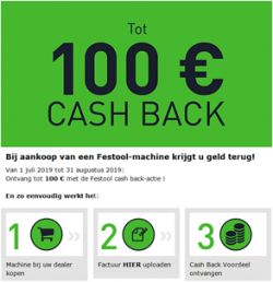 Festool - Goossens-santens - Cash Back - TS55 - CS50 - CS70 - Actie